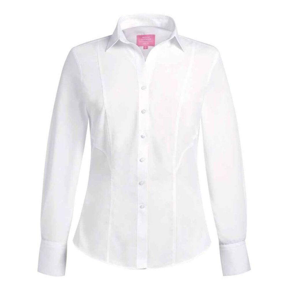 Brook Taverner Womens/Ladies Palena Poplin Long-Sleeved Formal Shirt / White